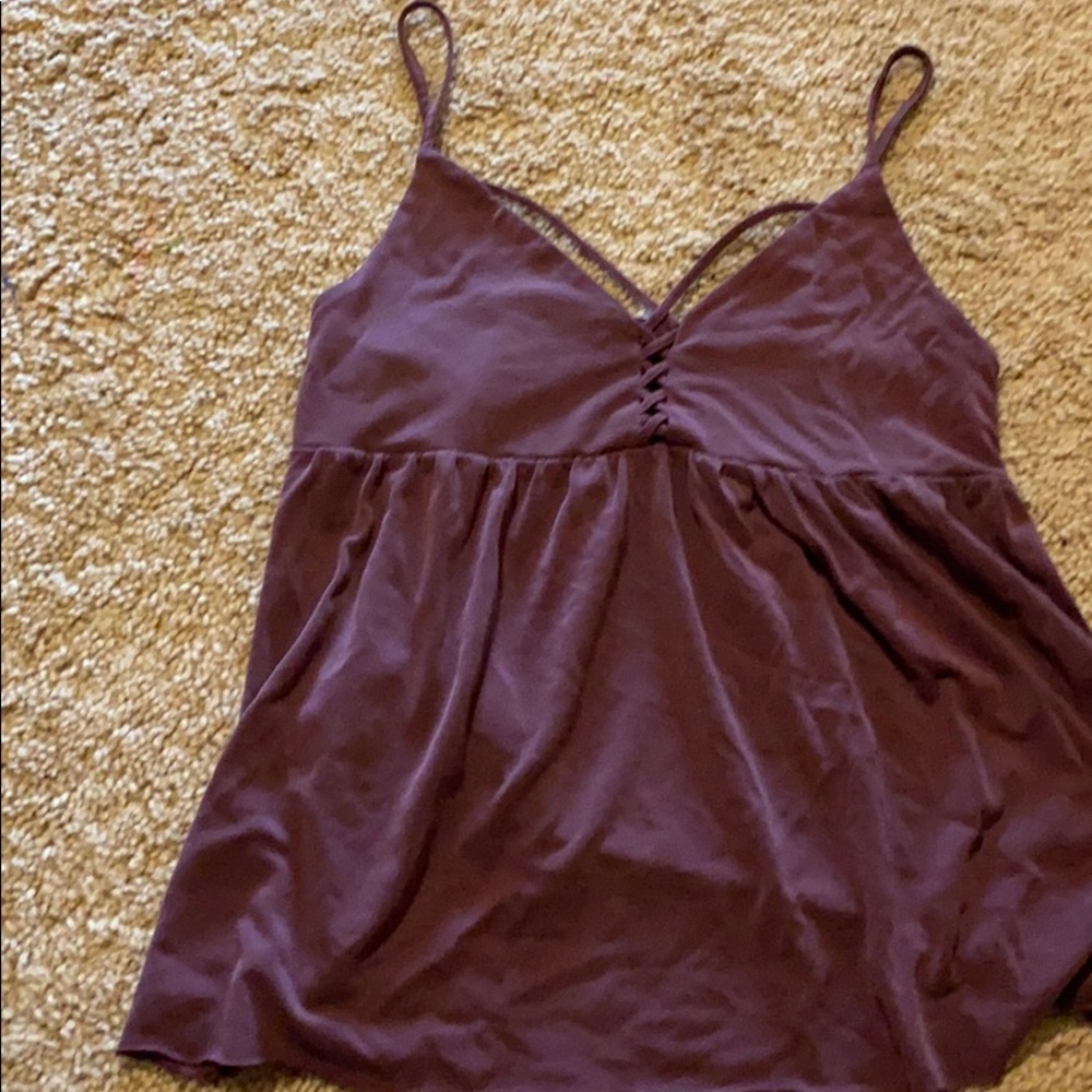 purple flowy tank top